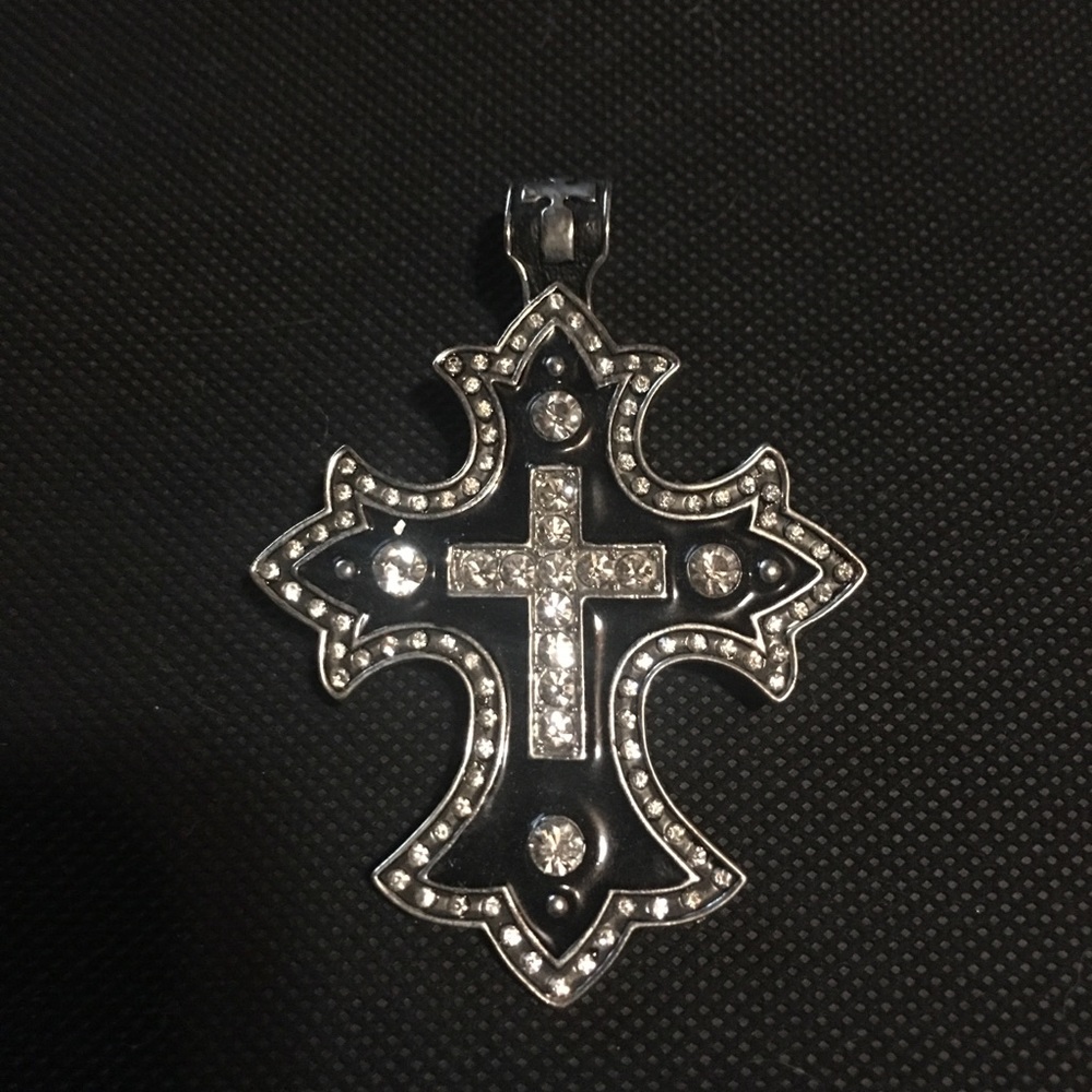 Black magnetic cross pendant